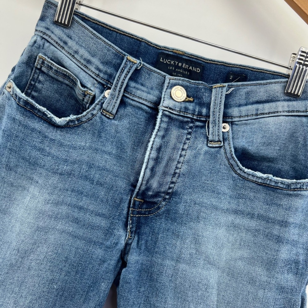 Lucky Brand Ankle Skinny Jeans‎ Size 2/26 Light Wash Denim Distressed Casual